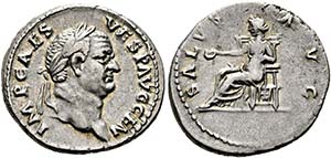 Vespasianus (69-79) - Denarius (3,53g) 73 n. ... 