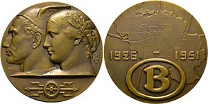 Brüssel - AE-Medaille (70mm) 1951 v. Marcel ... 