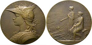 Paris - AE-Medaille (88mm) 1900 von Oscar ... 