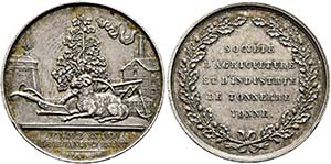 Yonne - Burgund - Lot 3 Stück; AR-Medaille ... 