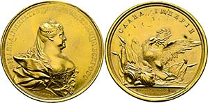 Anna 1730-1740 - AE-Medaille (vergoldet) ... 
