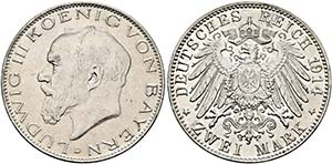 Ludwig III. 1913-1918 - 2 Mark 1914 D J:51 ... 