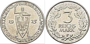 Weimarer Republik 1919-1934 - 3 Reichsmark ... 
