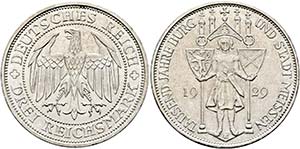 Weimarer Republik 1919-1935 - 3 Reichsmark ... 