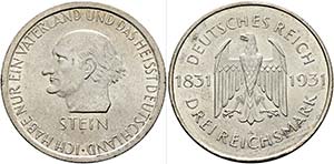 Weimarer Republik 1919-1936 - 3 Reichsmark ... 
