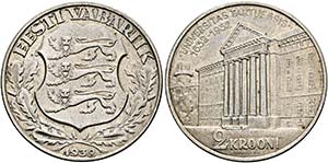 ESTLAND - Republik - 2 Krooni 1932 300 Jahre ... 
