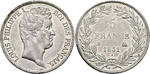 Ludwig Philipp 1830-1848 - 5 Francs 1831 B ... 