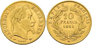 Napoleon III. 1852-1870 - 10 Francs (3,2g) ... 