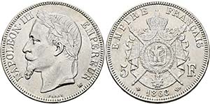 Napoleon III. 1852-1870 - 5 Francs 1868 BB ... 