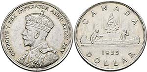 George V. 1910-1936 - Dollar 1935 KM:30 ... 