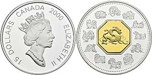 Elisabeth II. seit 1952 - 15 Dollars 2001 ... 