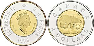 Elisabeth II. seit 1952 - 2 Dollars 1996 ... 