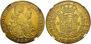 Karl IV. 1788-1808 - 8 Escudos 1803 NR-JJ ... 
