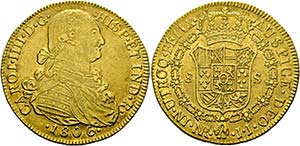 Karl IV. 1788-1808 - 8 Escudos 1806 NR/JJ ... 