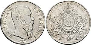 Maximilian I. 1864-1867 - Lot 2 Stück; Peso ... 