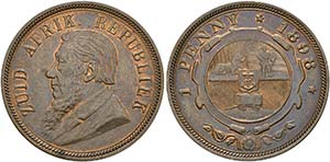 SÜDAFRIKA - Cu-Penny 1898 Av.: Büste von ... 