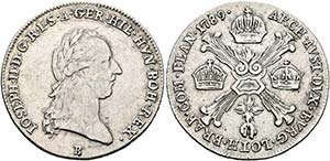 Josef II. 1765-1790 - 1/4 Kronentaler 1789 B ... 