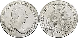 Josef II. 1765-1790 - Scudo 1786 M/L-B ... 