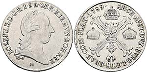 Josef II. 1765-1790 - 1/2 Kronentaler 1789 M ... 