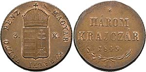 Revolution 1848/1849 - 3 Kreuzer (Harom ... 