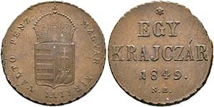 Revolution 1848/1849 - Egy Krajczar 1849 NB ... 