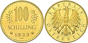 1. Republik 1918-1938 - 100 Schilling 1933 ... 