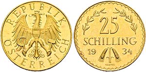 1. Republik 1918-1938 - 25 Schilling 1934 ... 