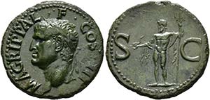 Agrippa (gest. 12 v.Chr.) - As (10,91 g), ... 