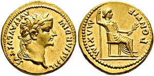 Tiberius (14-37) - Aureus (7,78 g), Lugdunum ... 