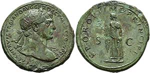 Traianus (98-117) - Sestertius (23,15 g), ... 
