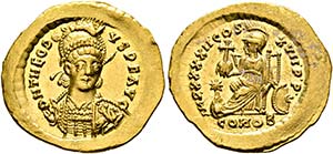 Theodosius II. (402-450) - Solidus (4,47 g), ... 
