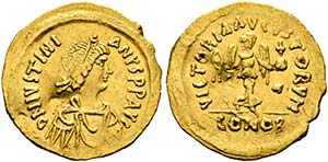 Iustinianus I. (527-565) - Tremissis (1,49 ... 