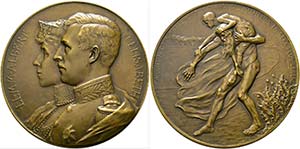 BELGIEN - Albert I. 1909-1934 - AE-Medaille ... 