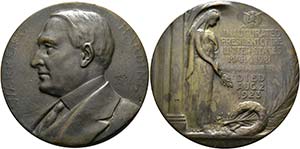 USA - Bronzegussmedaille (77mm) 1923 Auf den ... 