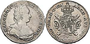 Maria Theresia 1740-1780 - 1/2 Dukaton 1754 ... 