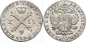 Leopold II. 1790-1792 - XIV Liards 1791 ... 