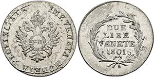 Franz II. 1792-1806-(1835) - 2 Lire 1801 ... 