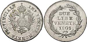 Franz II. 1792-1806-(1835) - 2 Lire 1801 ... 