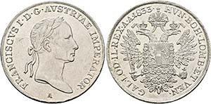 Franz I. (1792)-1806-1835 - 1/2 Taler 1833 A ... 