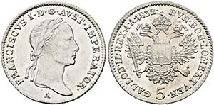 Franz I. (1792)-1806-1835 - 5 Kreuzer 1832 A ... 
