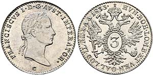 Franz I. (1792)-1806-1835 - 3 Kreuzer ... 