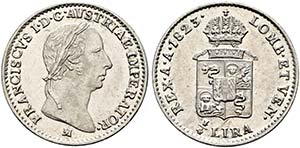 Franz I. (1792)-1806-1835 - 1/4 Lira 1823 M ... 