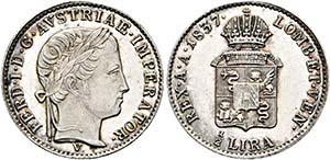 Ferdinand I. 1835-1848 - 1/2 Lira 1837 V ... 