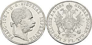 Franz Joseph 1848-1916 - Doppelgulden 1886 ... 