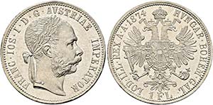 Franz Joseph 1848-1916 - Gulden 1874 Wien - ... 