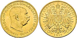Franz Joseph 1848-1916 - 20 Kronen 1914 Wien ... 