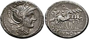 C. Fundanius - Denarius (3,55 g), Roma, 101 ... 