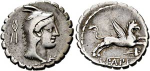L. Papius - Denarius (3,85 g), Roma, 79 v. ... 