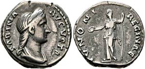 Sabina (128-136) - Denarius (3,17 g), Roma, ... 