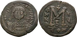 Iustinianus I. (527-565) - Follis (40 Nummi) ... 